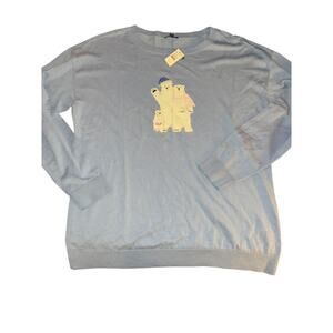 TALBOTS - NEW - POLAR BEAR FAMILY sweater size Large L